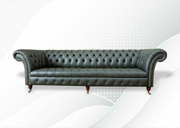 xxl big Chesterfield 4 seater leather modern design couches dark gray sofa furniture