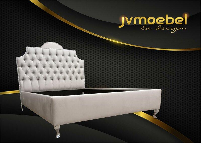 Chesterfield Beds Bed Upholstery Hotel Double Luxury Design Velvet Fabric 140x200