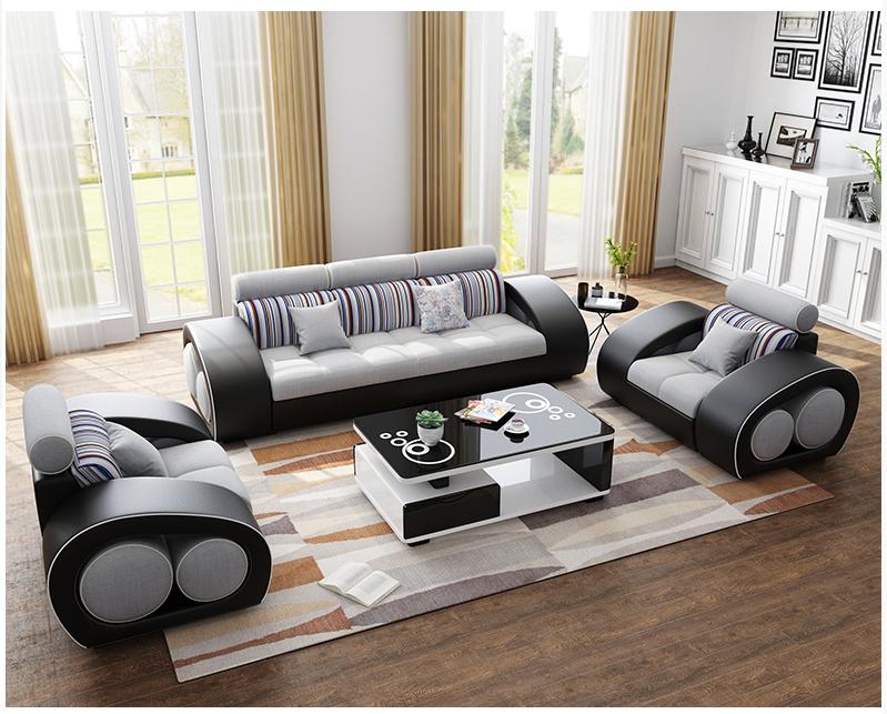 Leather sofa couch sofa set leather 311 seater set design modern sofa USB