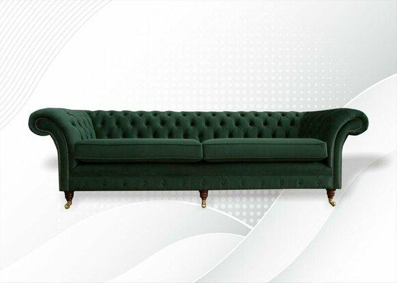 Chesterfield 4 Seater Textile Green Living Room Design Couches Upholstery Sofa Sofas