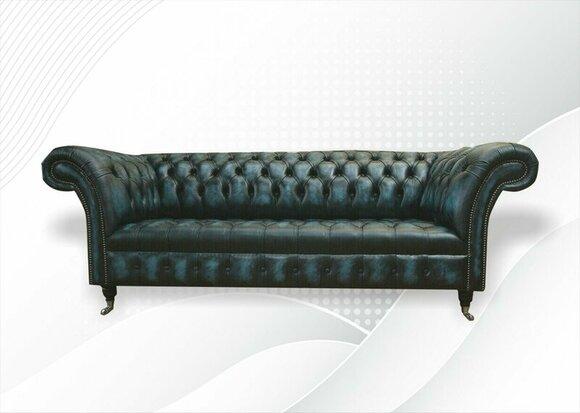 Chesterfield 3 seater black leather living room modern design couches sofa new
