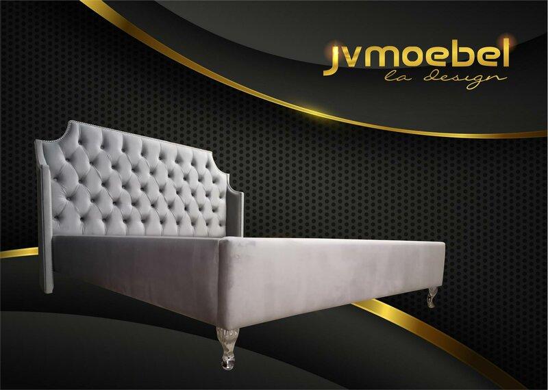 Chesterfield Beds Bed Upholstery Hotel Double Luxury Design Velvet Fabric 160x200