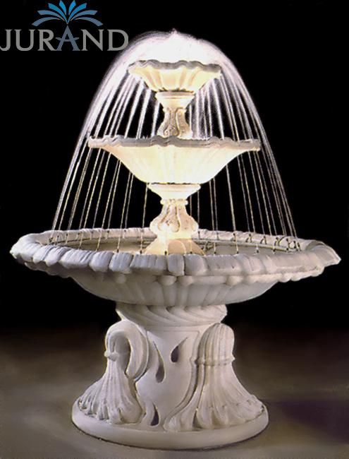 Garden fountain made of weather-resistant cement with 3-decorative bowls
