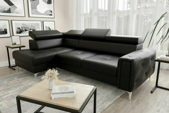 Leather sofa L-shape couch living room corner design living area couches sofas new