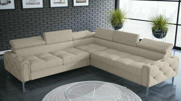 Design sofa couch corner multifunction upholstery living room L shape textile new