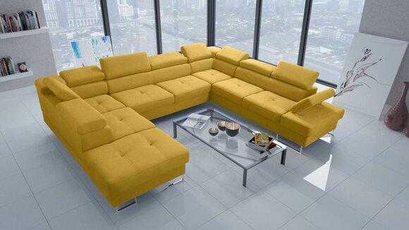 Living landscapes corner sofa couch textile leather upholstery seating area sofa U shape sofas