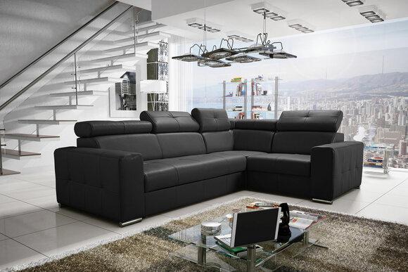 Corner Sofa Couch Upholstery Living Room Leather L Shape New Modern Black Design Sofas