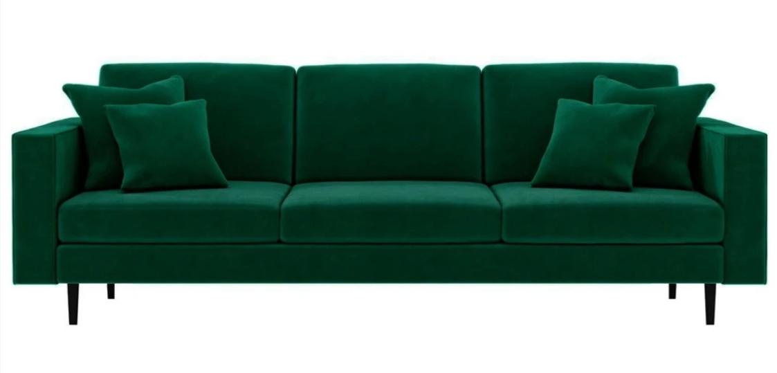 Green Fabric Living Room Design Couches Cushions Sofas xxl big Four Seater new