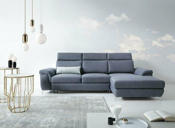 Living Room Textile L Shape Sofas Grey NEW Corner Sofa Couch Upholstery Sofa Bed