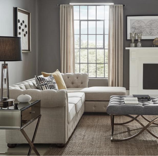 Corner Sofa Beige Living Area Couch Corner Set Upholstery Chesterfield Furniture Design