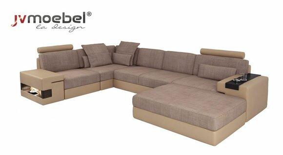 Modern Sofa Corner Set L-Shaped Upholstered Seats Couch Living Landscape Stool Furniture