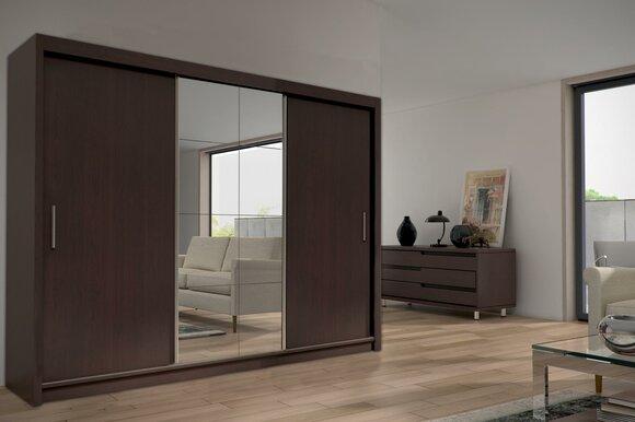 Mirror Wardrobe Bedroom Floating Doors 250cm Wardrobes Sliding Doors