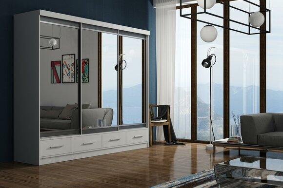 Sliding Door Wardrobe Wardrobe Wood High Gloss Bedroom Wardrobe