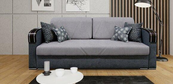 Luxury Design Sofa 3 Seater Furniture Upholstery Grey Textile Wood Furniture Sofa Bed New