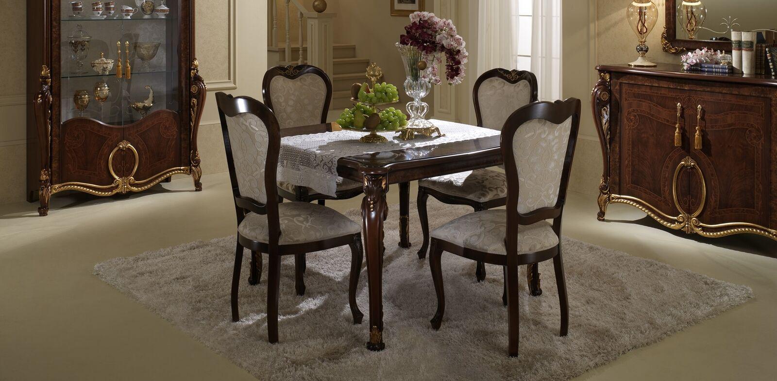 Design 4x chairs armchair set chair group dining room set wood arredoclassic