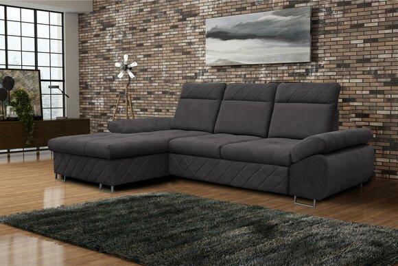 Living Room Textile L Shape Sofas Brown Corner Sofa Couch Upholstery Sofa Bed NEW