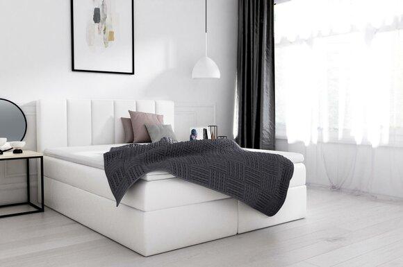 Boxspring Bed Double Bed Bed with Bed Drawer Marriage Bed Beds Upholstered Bed White New