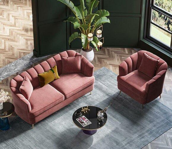 Velvet Living Landscape Relax Seat Design Couch Lounge Sofas Textile Sofa 3 Seater