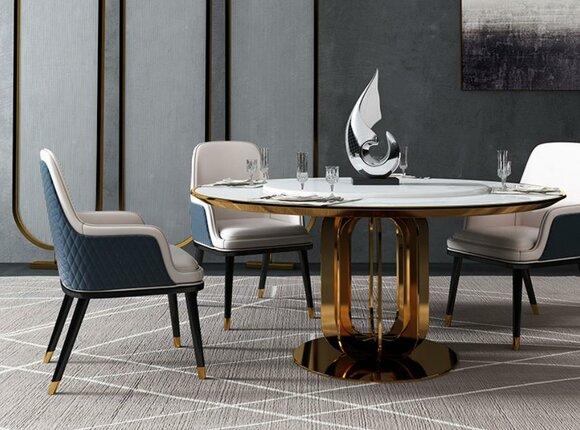 Luxury Round Table Round Design Tables Stainless Steel Furniture Dining Room Tables New