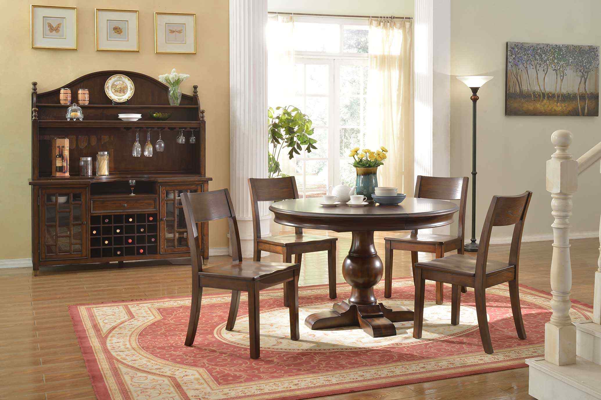 Dining room complete set table sideboard 4x chair set 7pcs. dining table wood new