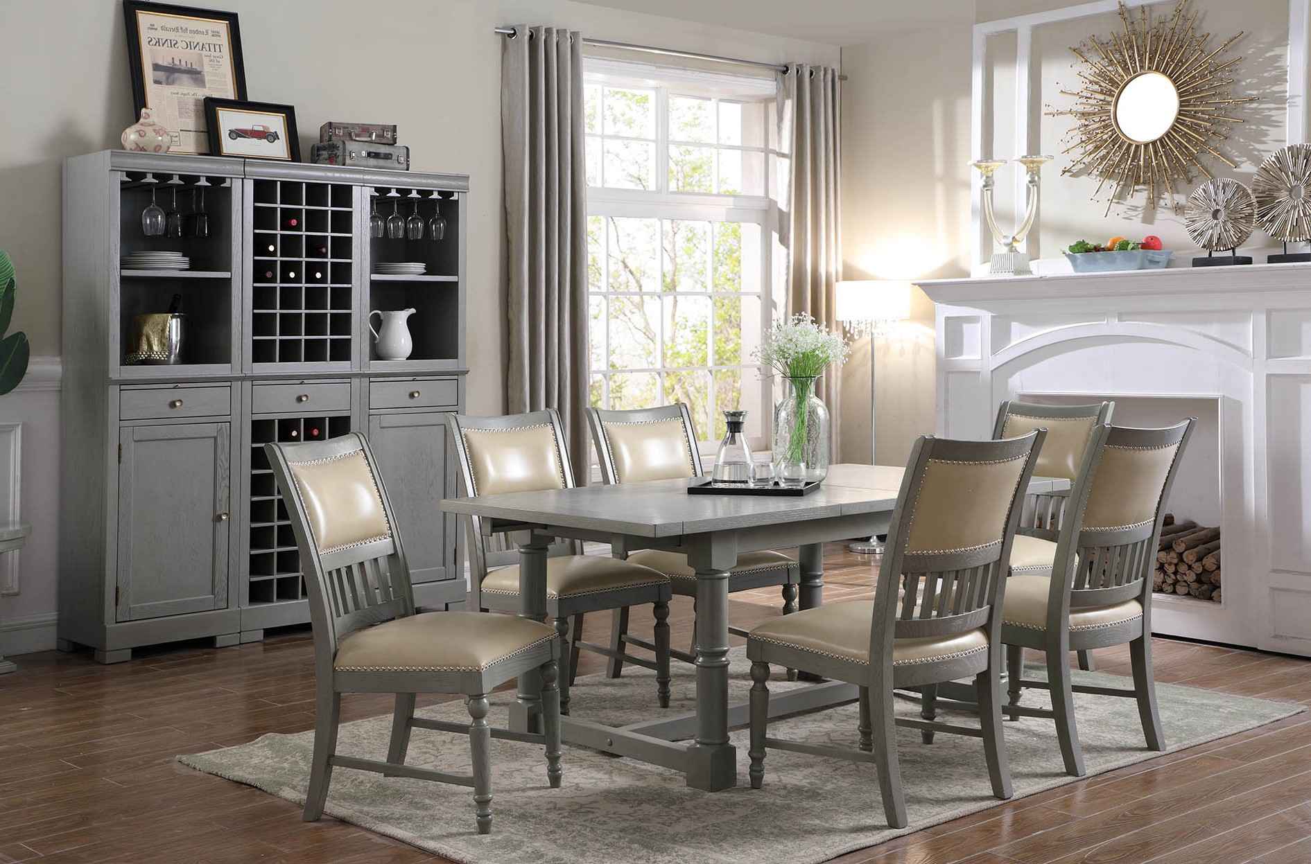 Dining Table Set Table 6x Chairs Chair Dining Room Group Table Wood Leather Furniture