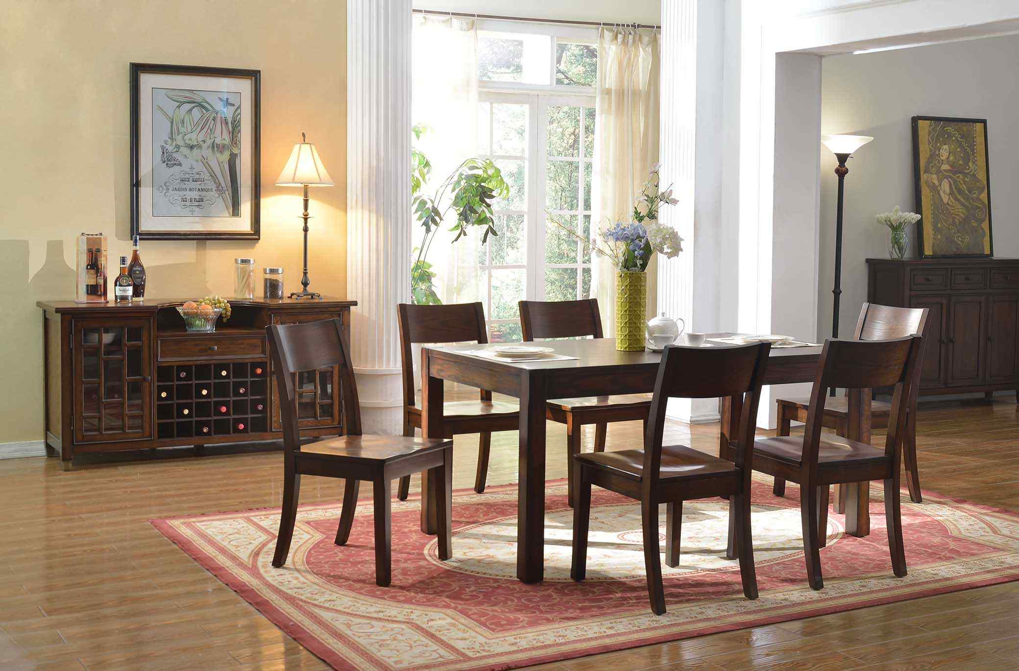Complete set dining table 6x chairs dining set dining group wood table tables 7tlg