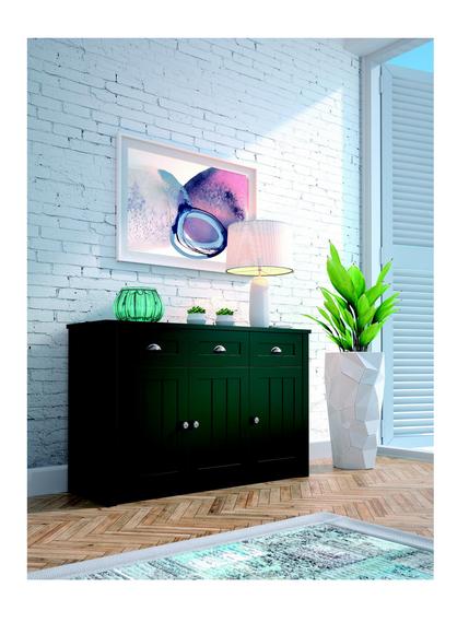 Country House Green Wooden Chests of Drawers Sideboard Tall Cabinet Dresser Sideboard