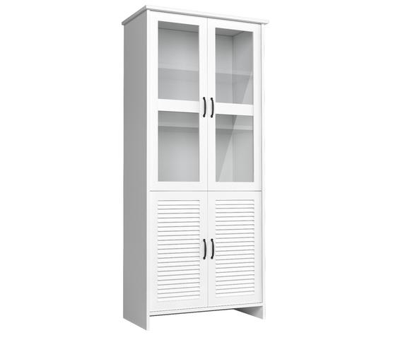 Wooden Glass Cabinet Display Cabinets White Country House Tall Cabinet Display Cabinet