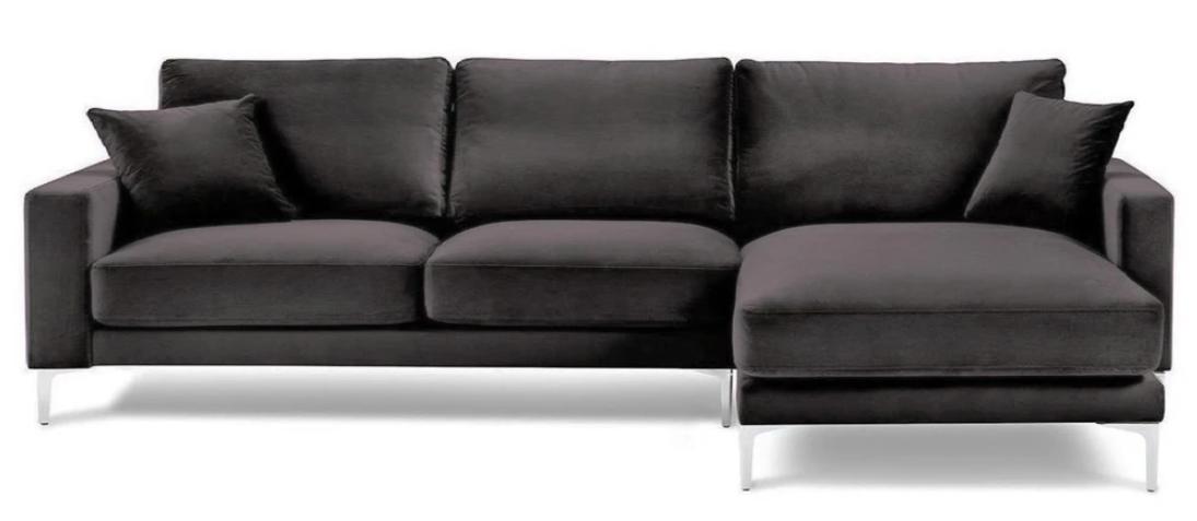 Black Velvet Corner Sofa Fabric Living Room Design Couches Upholstery Sofas New