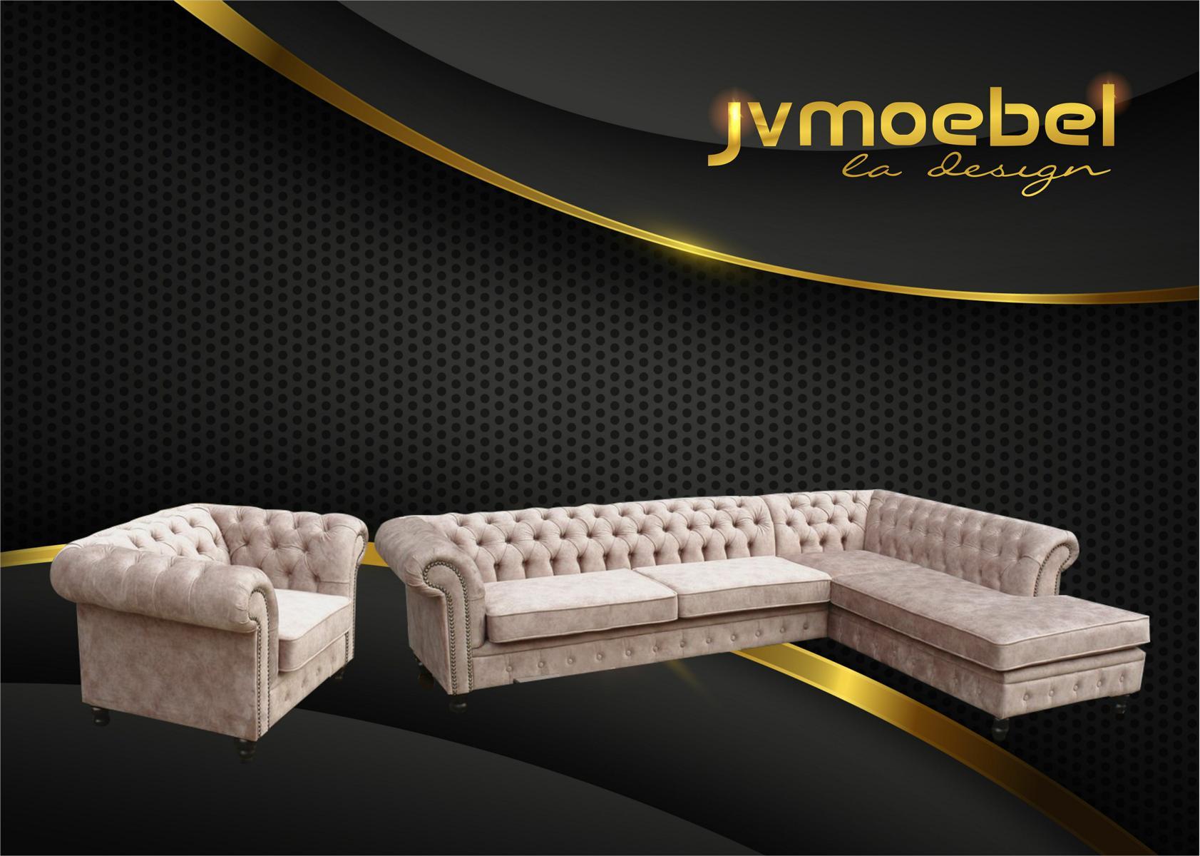 Chesterfield Classic Living Room Furniture Corner Sofa Couch Upholstery Corner Set