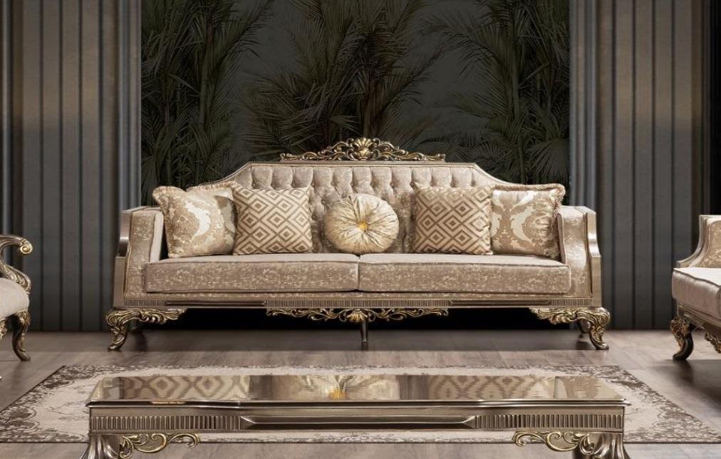 Three Seater Sofa 3 Seater Sofas Fabric Baroque Rococo Couch Design Living Room
