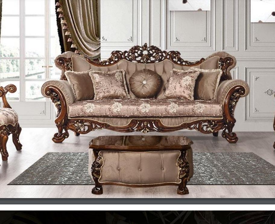 Sofa 3 Seater Classic Three Seater Sofas Fabric Textile Design Baroque Rococo New