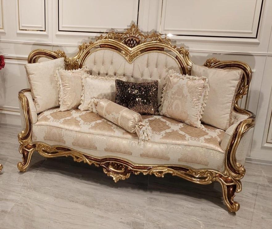 Sofa 3 Seater Three Seater Sofas Classic Furniture Seat Fabric Style Baroque