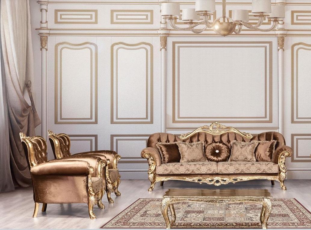 Sofa Set 3+1+1 Seater Luxury Set Sofa Sofas Armchairs Set Baroque Living Room