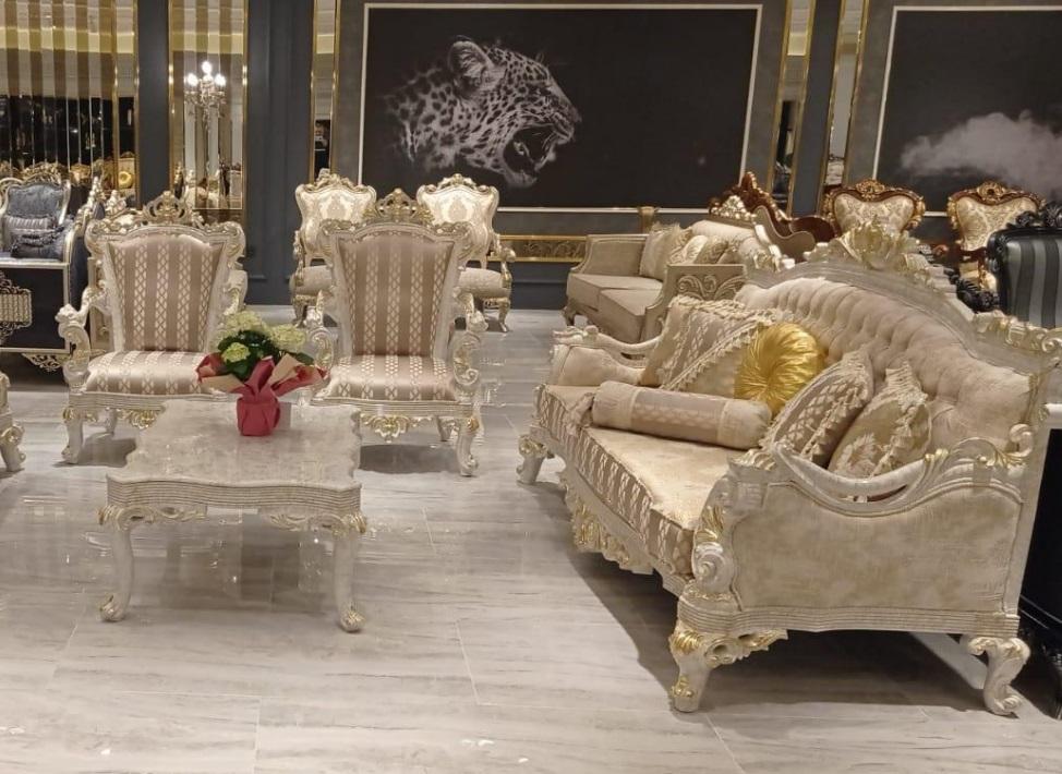 Set Sofa Armchair Sofa Set 3+1+1 Seater Sofas Set Upholstered Set Baroque