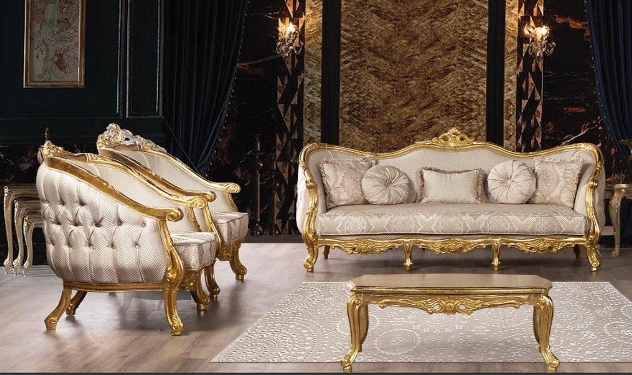 Baroque Sofa Set 3+1+1 Seater Chesterfield Sofa Sofas Armchairs Seat Set