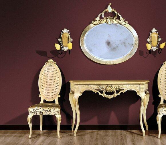 Console table chest of drawers with mirror luxury class furniture set style modern 2 pieces. New