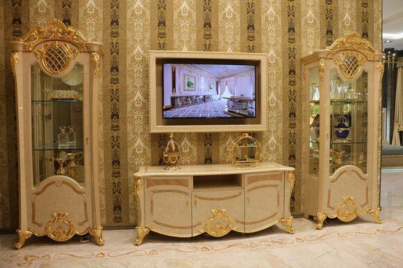 Design wall unit sideboard 2x cabinet rtv lowboard dresser 3-piece set showcase