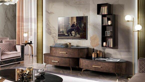 Living room set design 2x chest of drawers wall shelf living wall shelf cupboards 4 pieces.