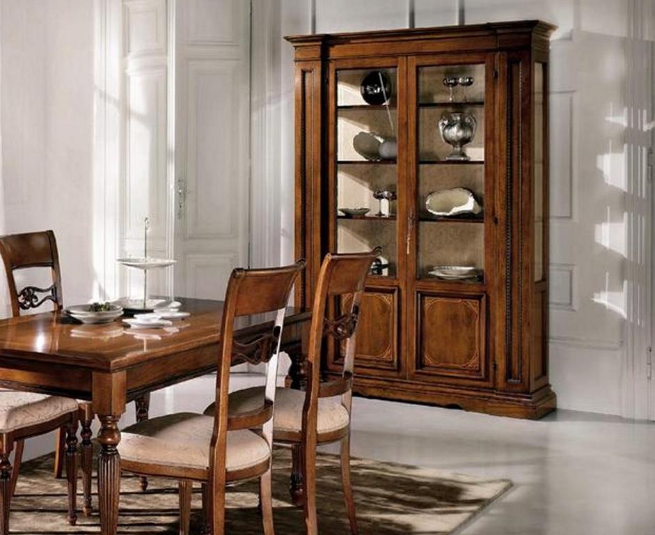 Wooden Display Cabinet Luxury Classic Sideboard Design Furniture Italian Brown