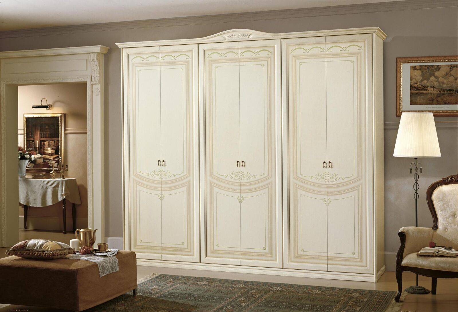 Wardrobe bedroom furniture made of natural wood wardrobes design white New