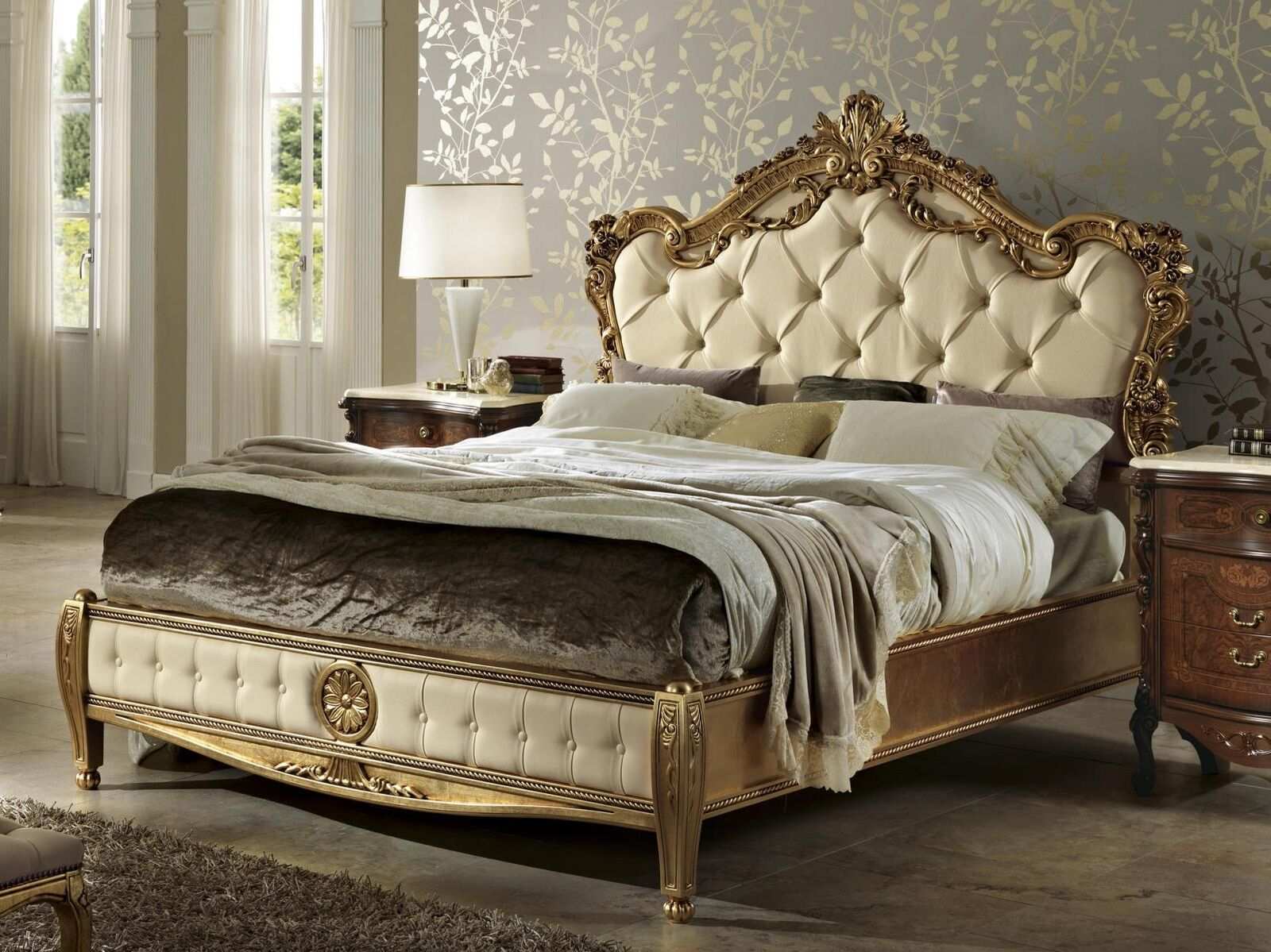 Furniture bed double bed wood bedroom design beds Chesterfield facility