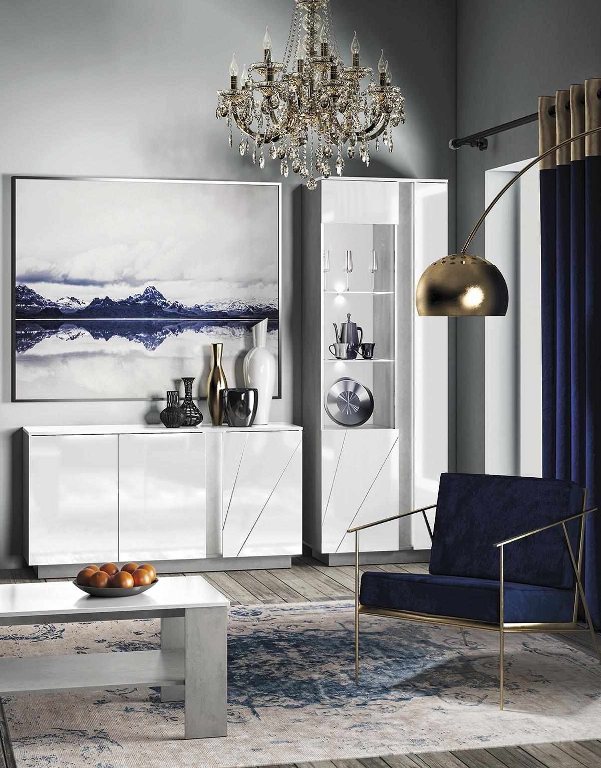 Living Room Furniture Set Design Coffee Table Chest of Drawers 3tlg