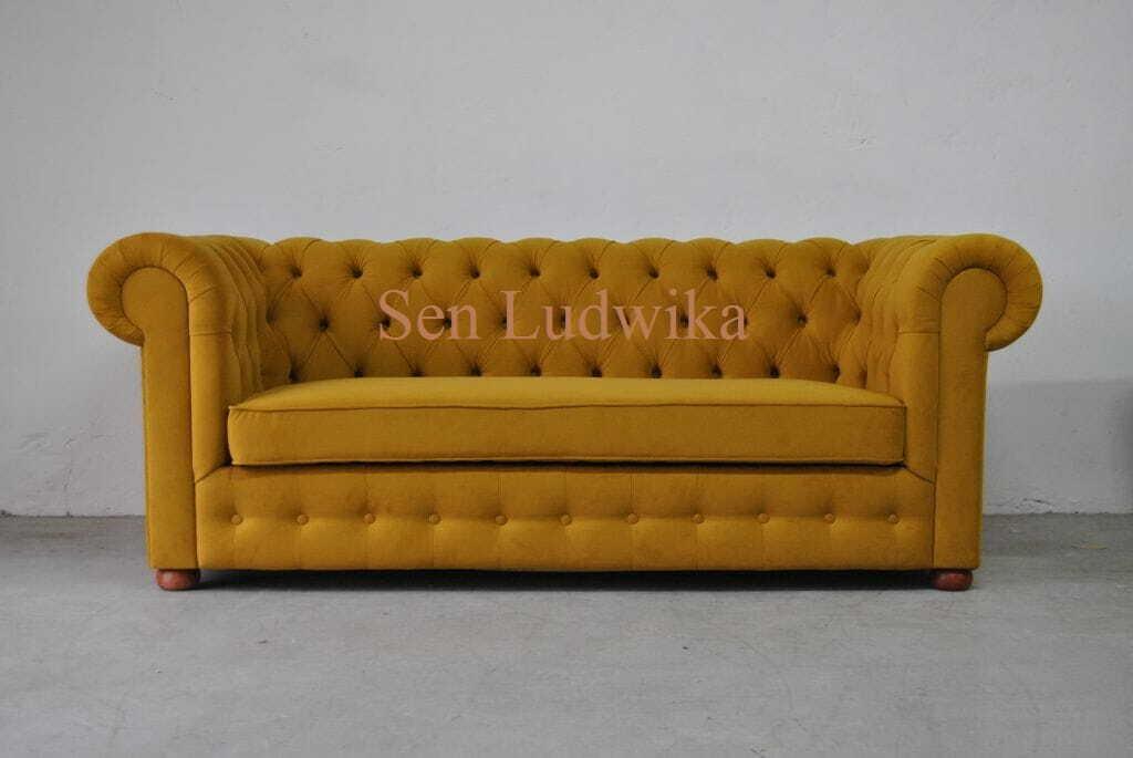 Chesterfield Three Seater Velvet Couch Upholstery Sleep Sofa Couch Bed Function New