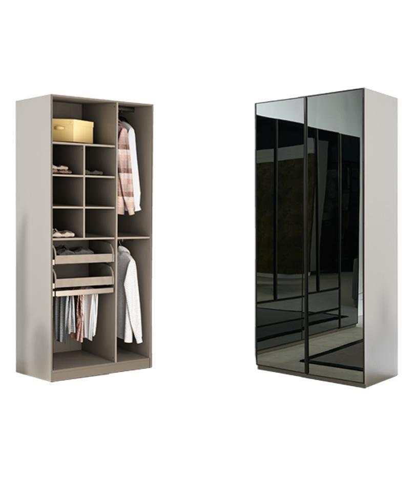 Wardrobe Cupboard Multipurpose Wardrobe Grey Material Wood Wardrobes