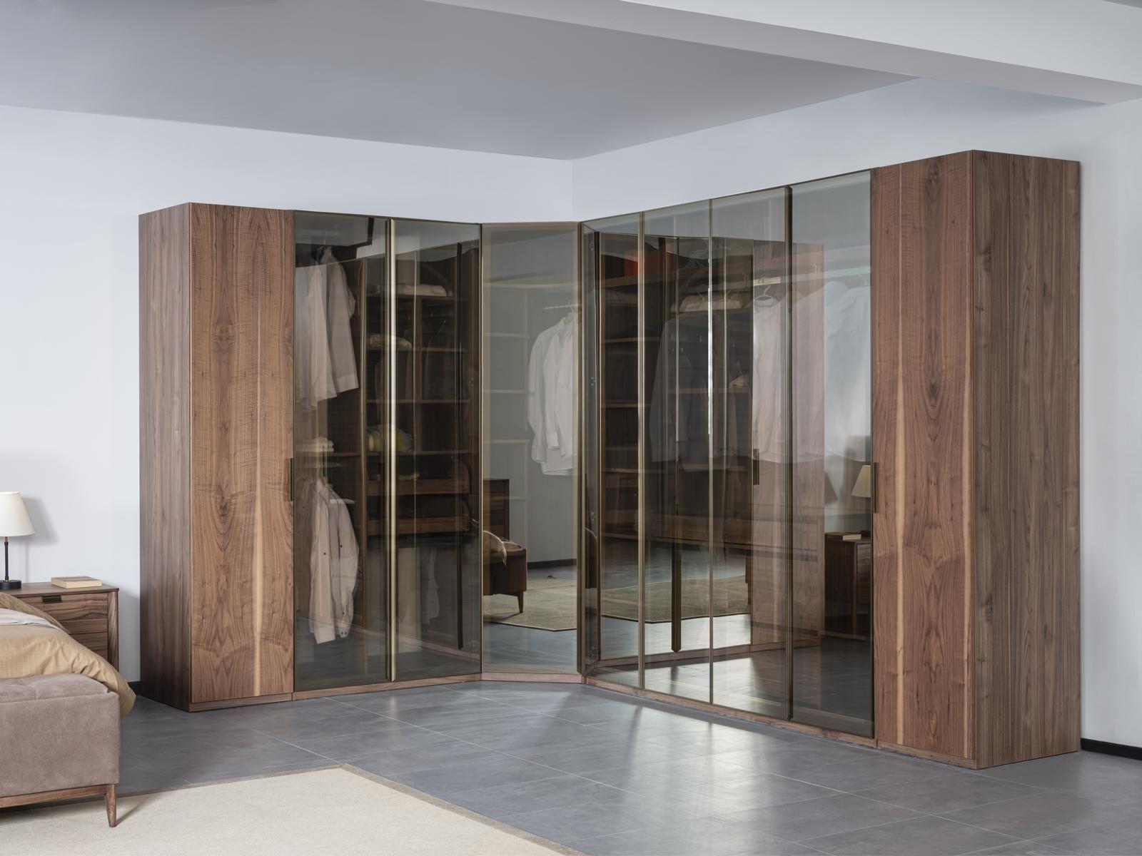 Walk-in Wardrobe Glass Wardrobe Transparent Doors Cabinet Corner Wardrobe New