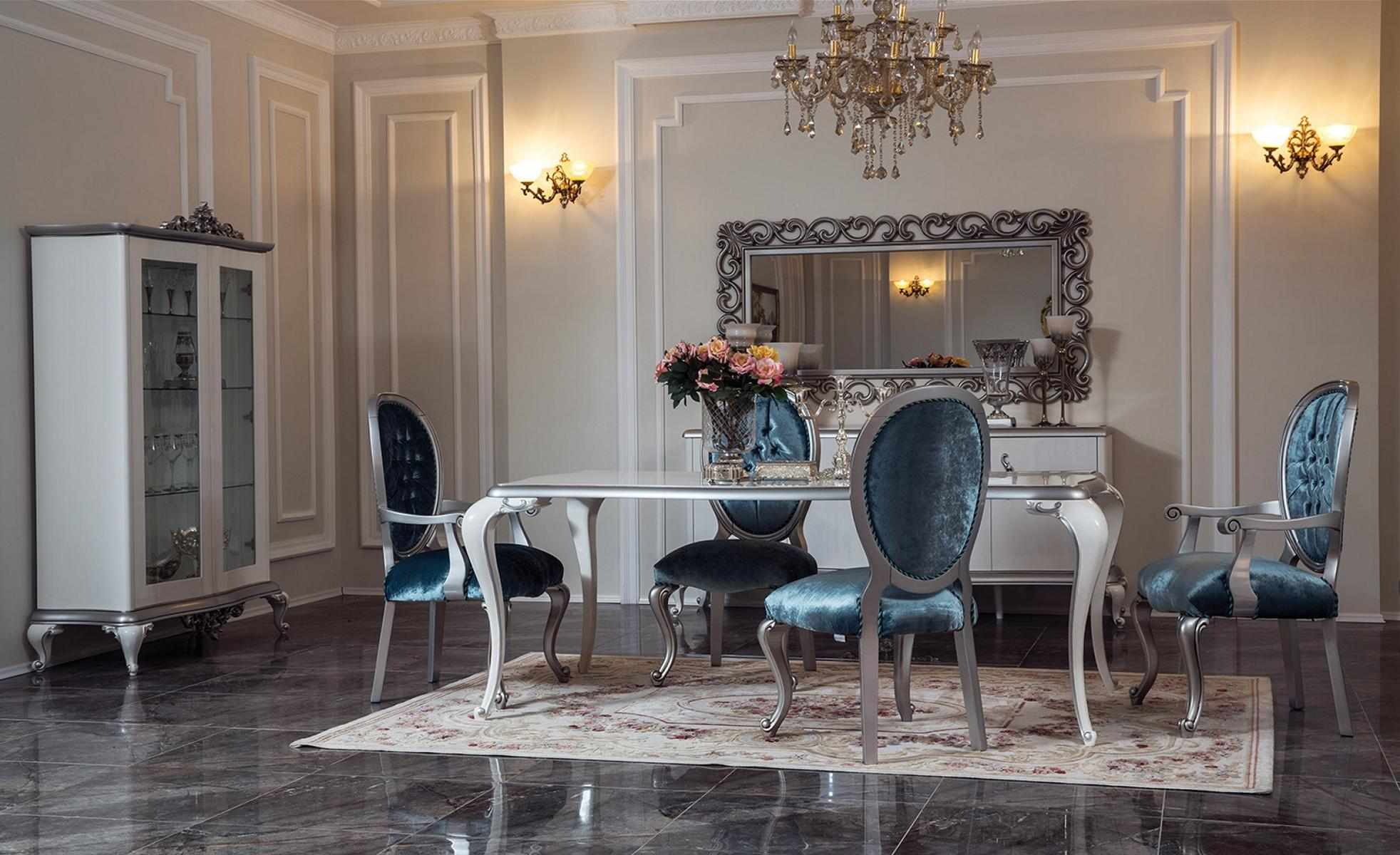 Design Dining Room Set 8pcs Chair Chest of Drawers Display Cabinet Mirror