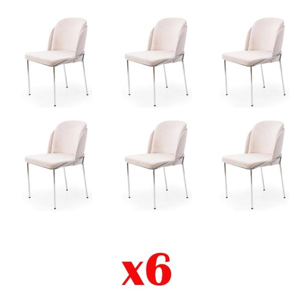 Chair 6x Dining Room Chairs Armchair Lounge Design Furniture Stainless Steel