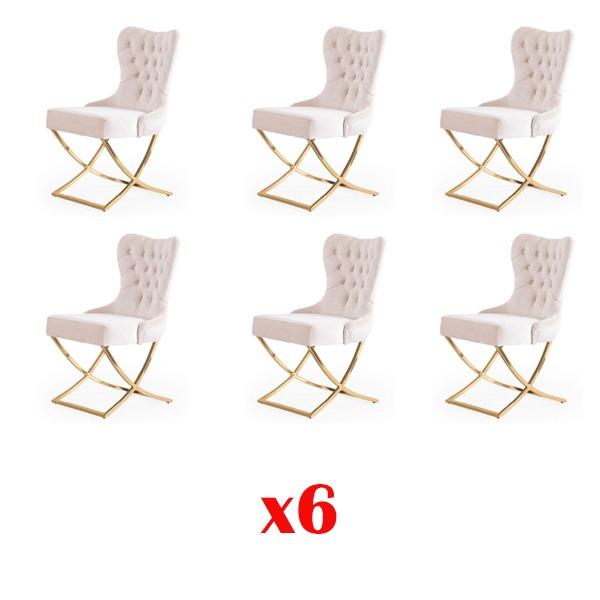 Set Chairs 6x Upholstery Design Lounge Seat Lehn Group Furniture Chairs