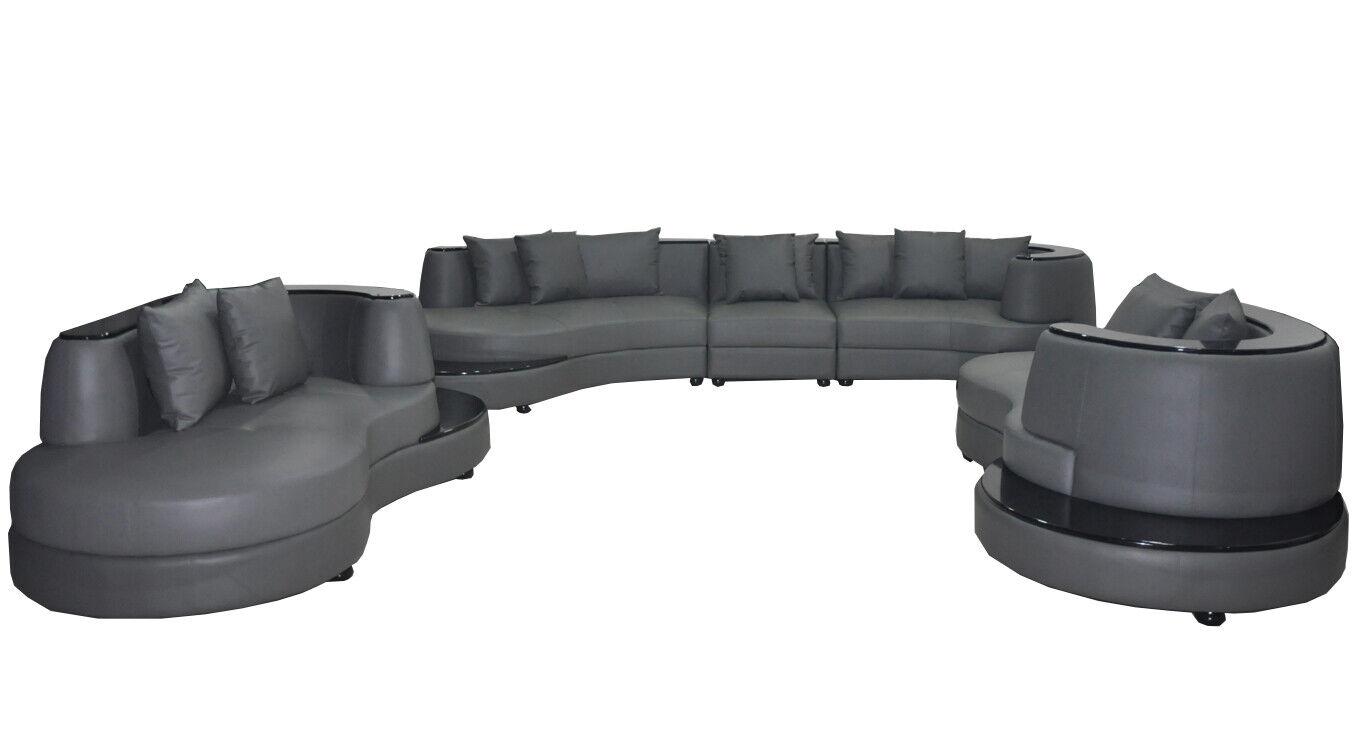 Luxury sofa corner leather set landscape upholstered corner XXL big sofa U shape + USB